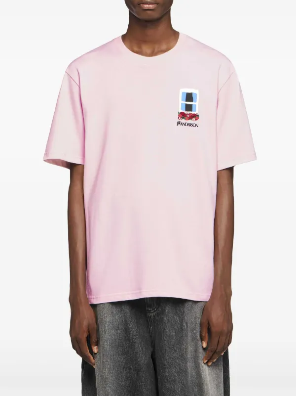 【関税込み】JW Anderson ピンク Window Embroidered Tシャツ JW Anderson Window Shirt | Pink | FARFETCH