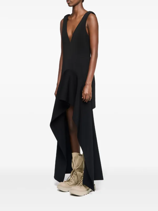 JW Anderson V-neck Draped Mini Dress | Black | FARFETCH