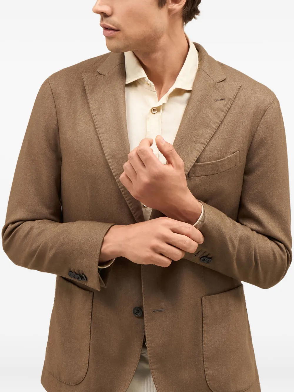 Boglioli Patch-pocket Single-breasted Blazer In Brown