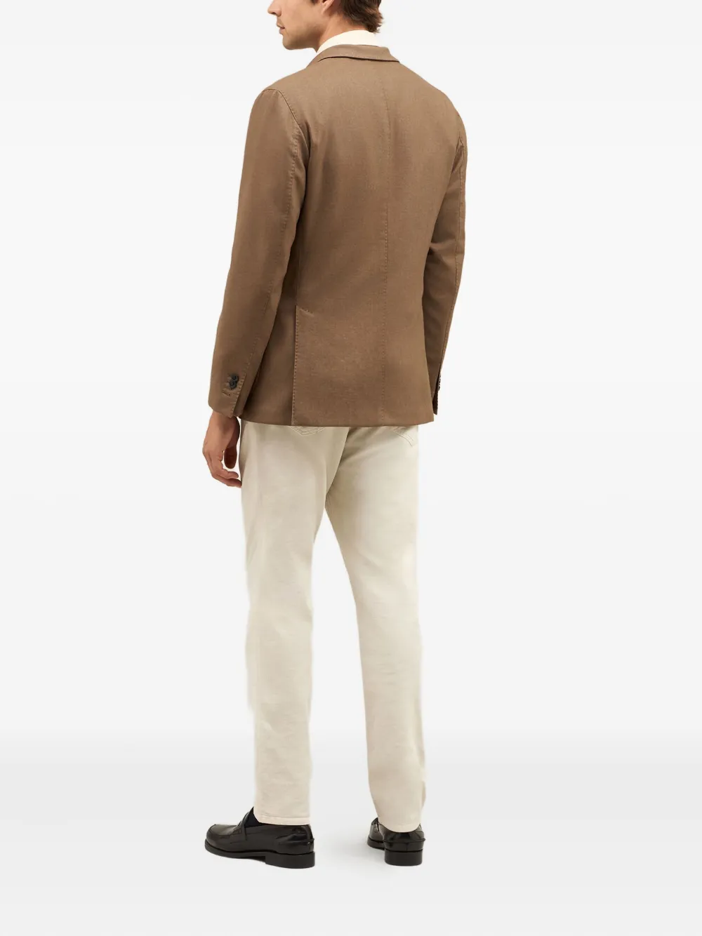 Boglioli Patch-pocket Single-breasted Blazer In Brown