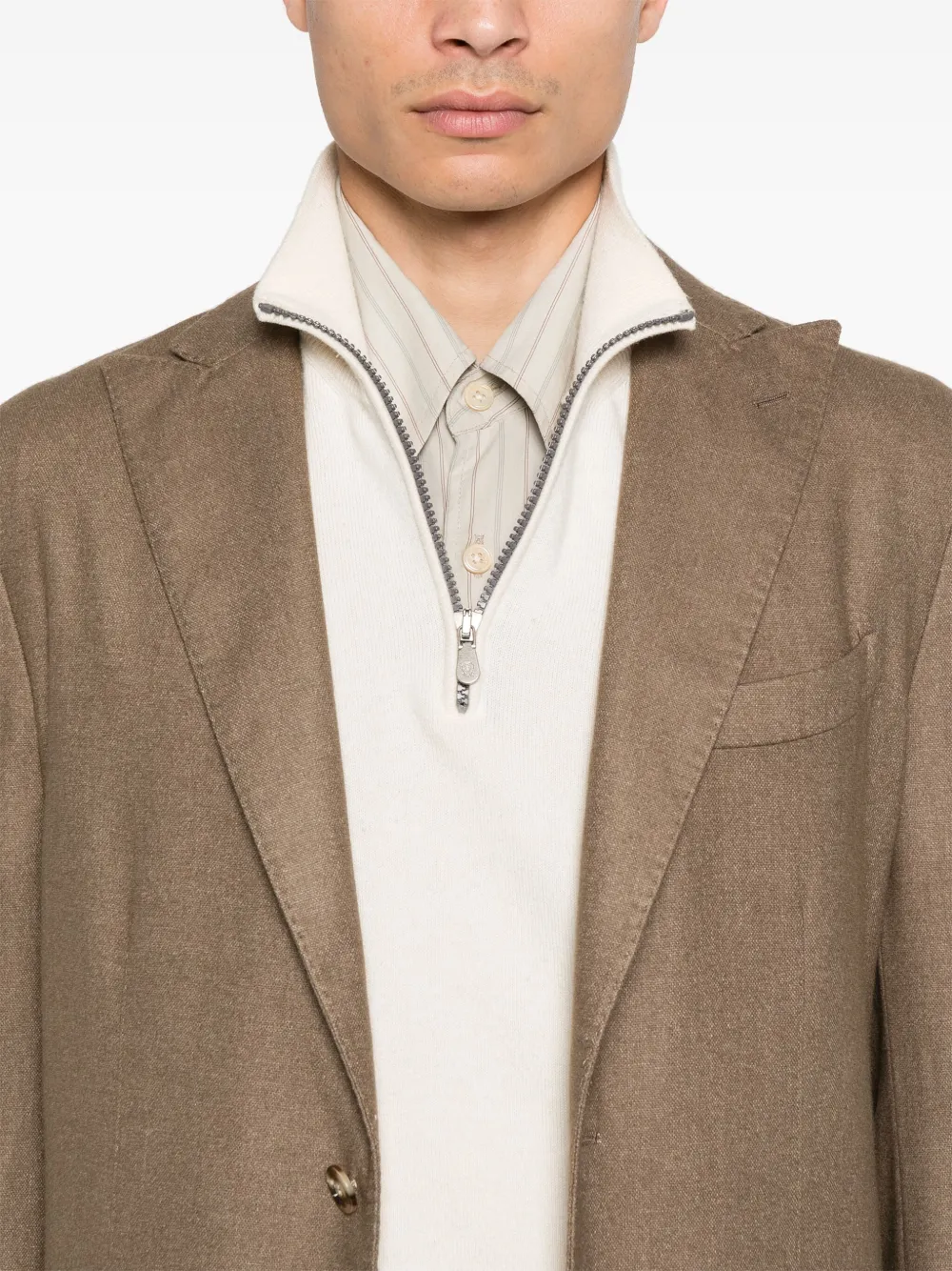 Boglioli Blazer met enkele rij knopen Bruin