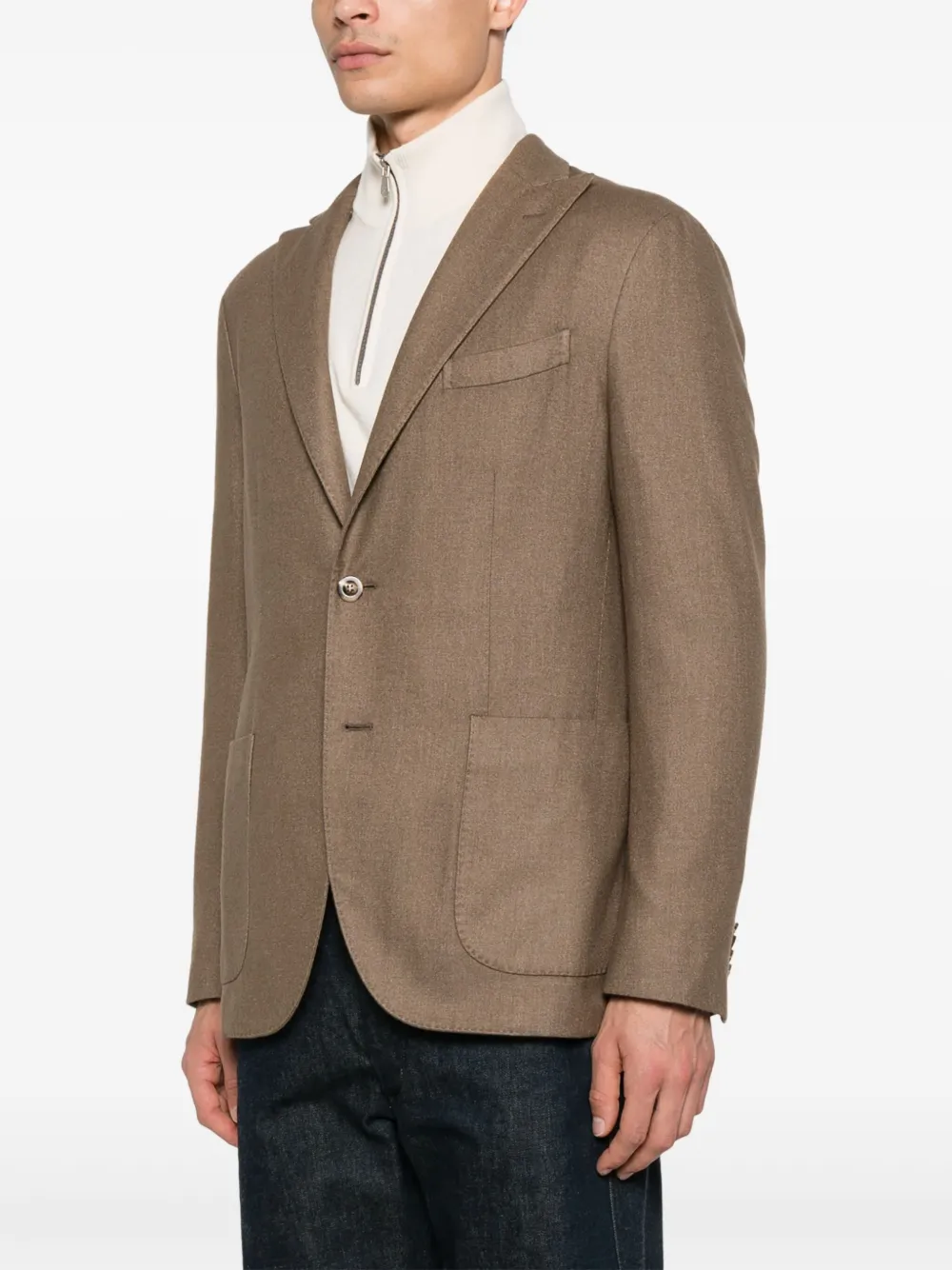 Boglioli Blazer met enkele rij knopen Bruin