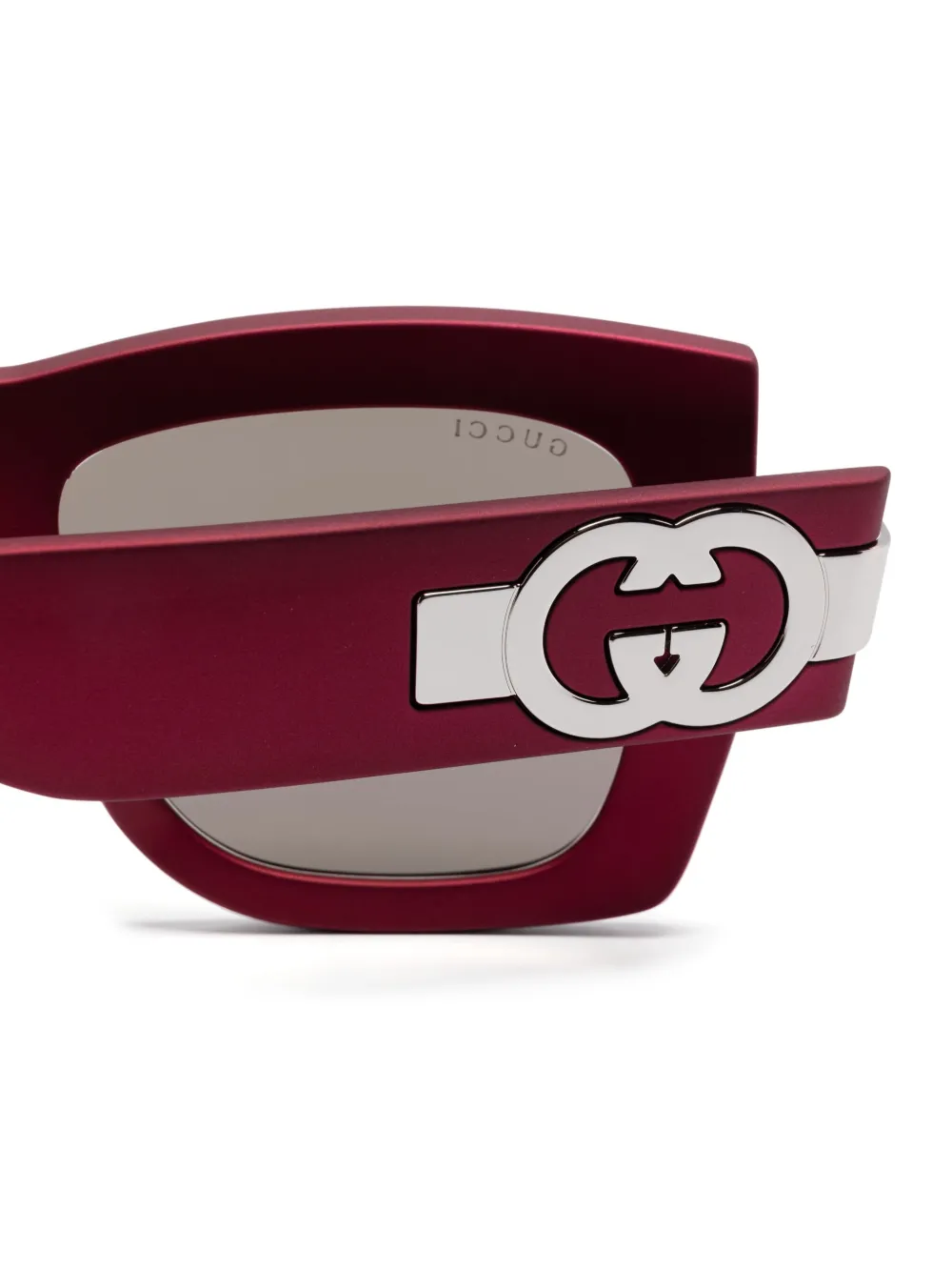 Gucci Eyewear Zonnebril met oversized montuur Rood