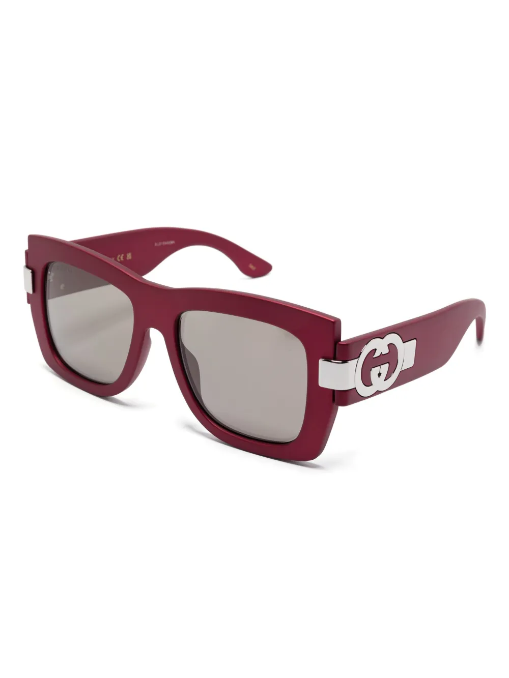 Gucci Eyewear Zonnebril met oversized montuur - Rood