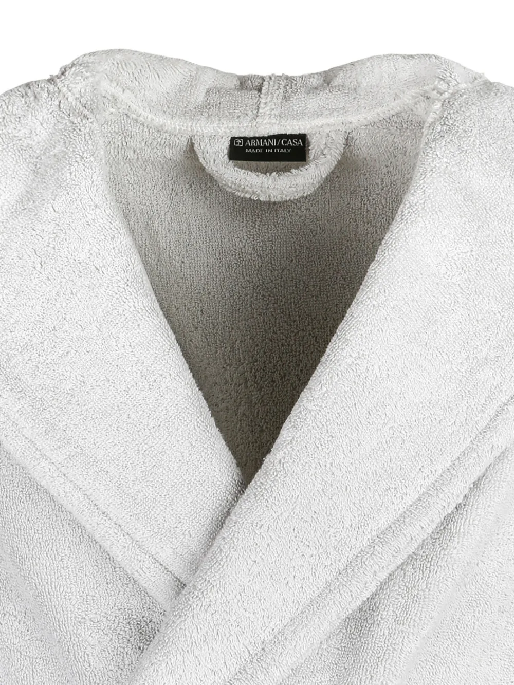 Armani Collezioni Cotton Bath Robe In Grey