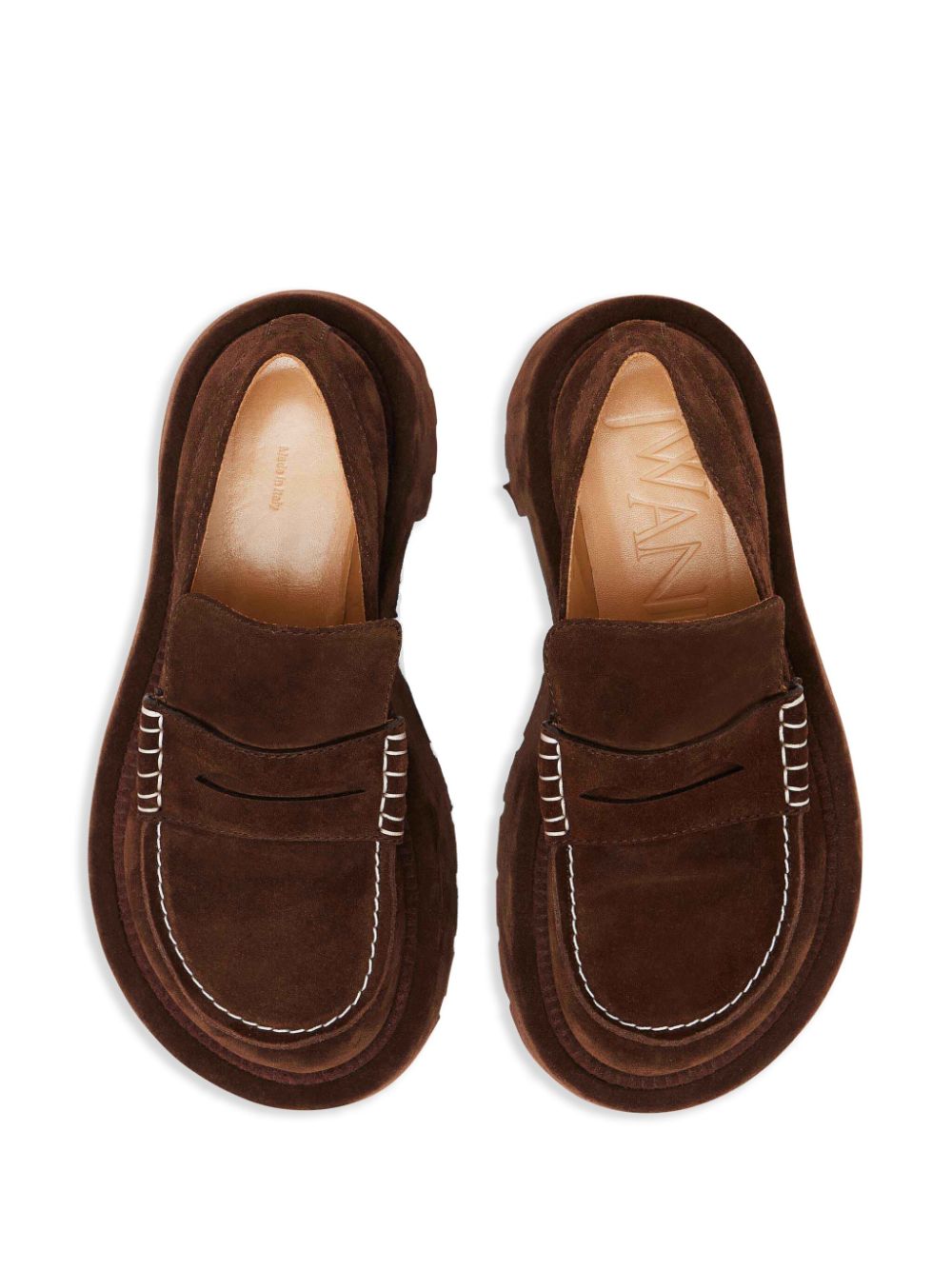 JW Anderson 50mm platform suede loafers Brown