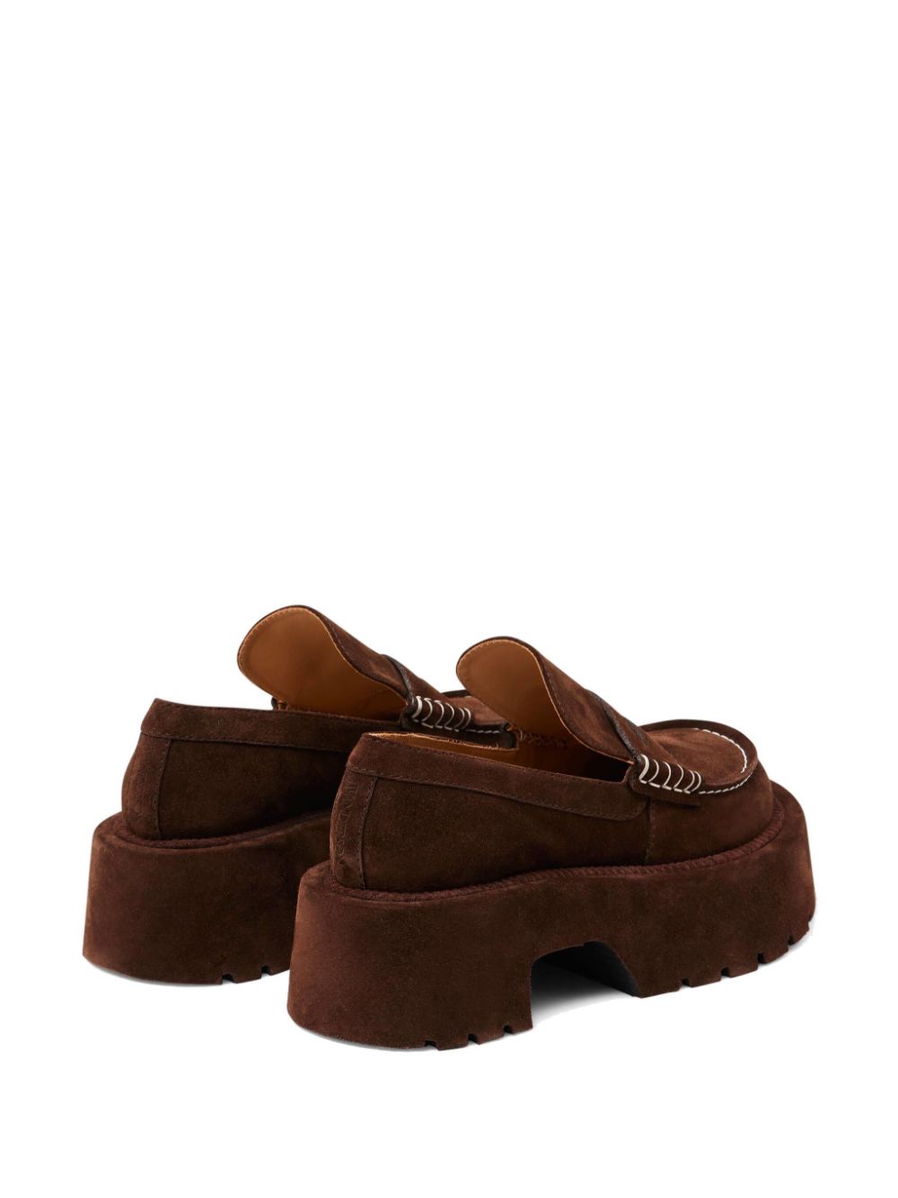 JW Anderson 50 mm suède loafers met plateauzool Bruin