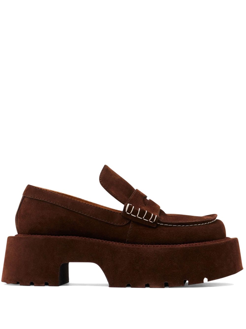 JW Anderson 50mm platform suede loafers Brown