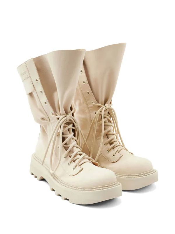 JW Anderson レザー コンバットブーツ | ホワイト | FARFETCH JP