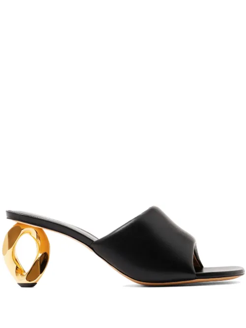 Mules en cuir à talon en chaîne 80 mm - JW Anderson - Modalova