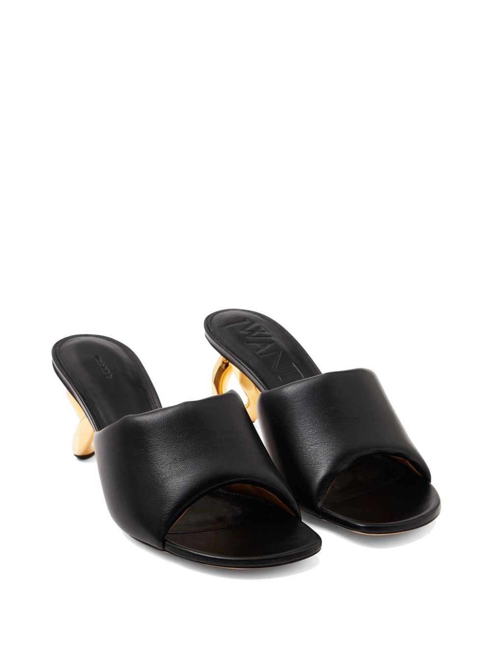 JW Anderson 80mm chain-heel leather mules - Black