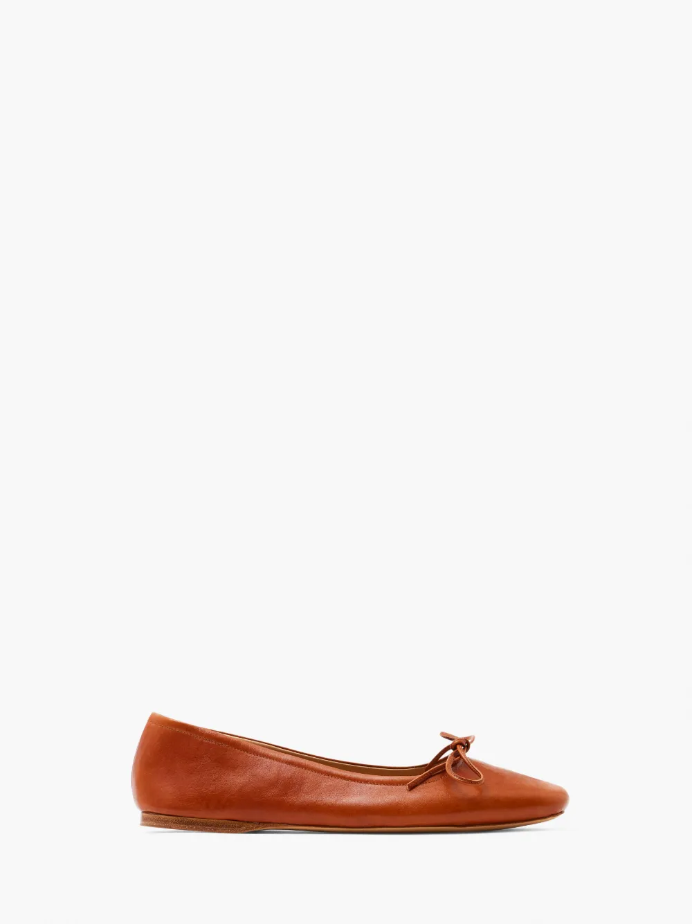 Jw Anderson Round-toe Leather Ballerina Shoes In Brown