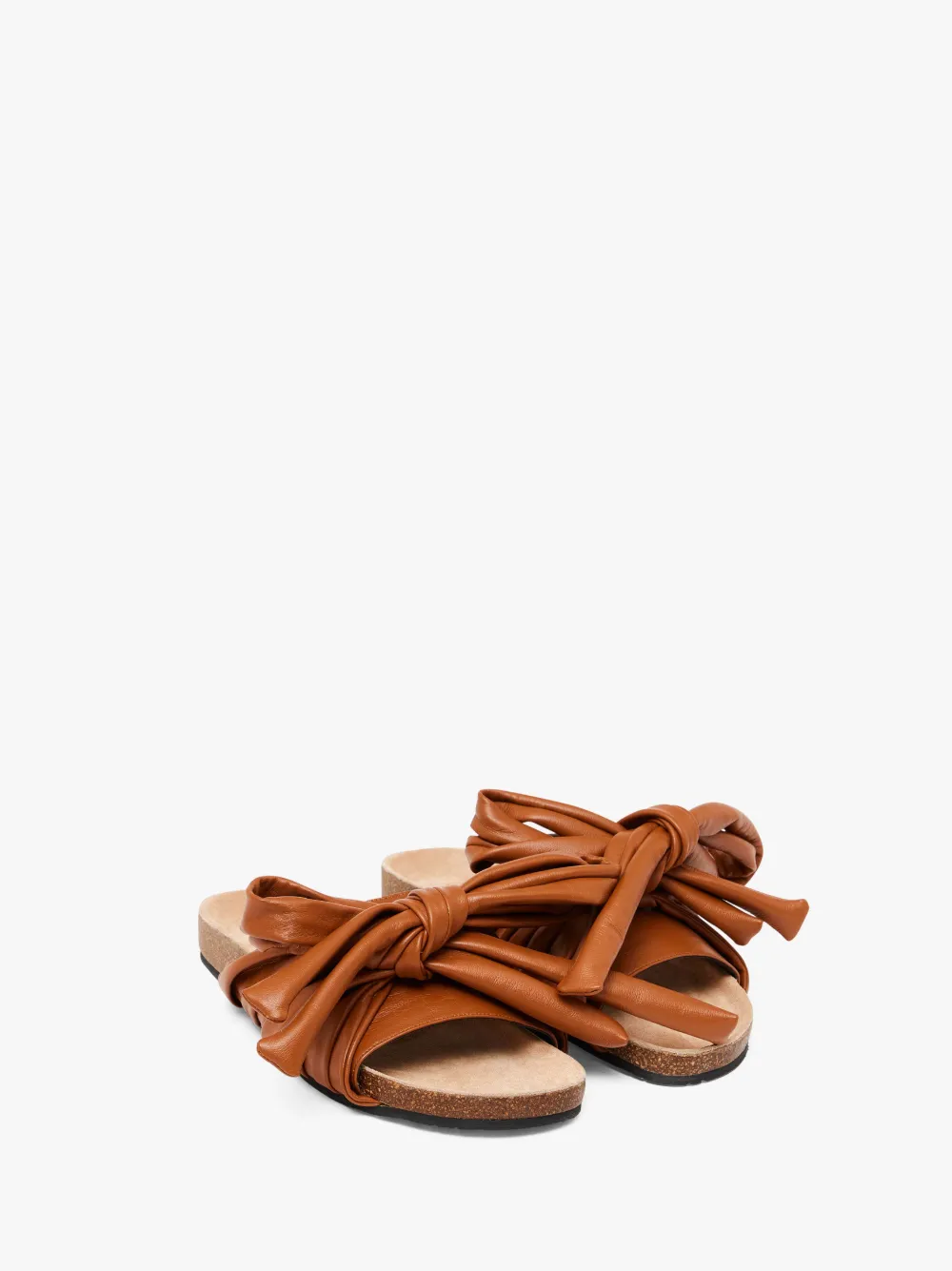 Jw Anderson Bow Flat Sandals In Brown