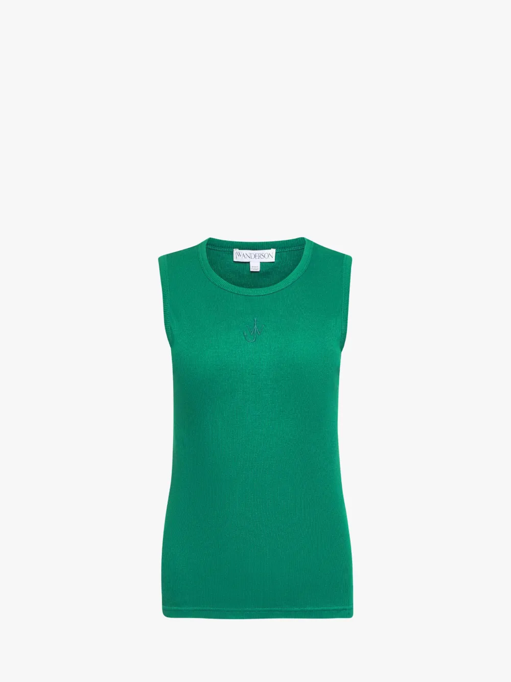 Shop Jw Anderson Tank Top With Anchor Embroidery In Green