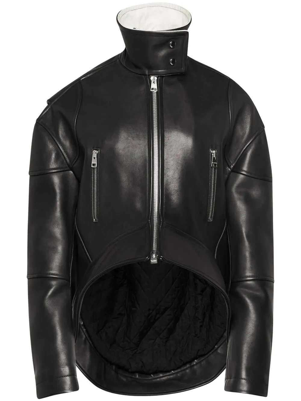 JW Anderson Lederjacke mit abgerundetem Saum | Schwarz | Image 1
