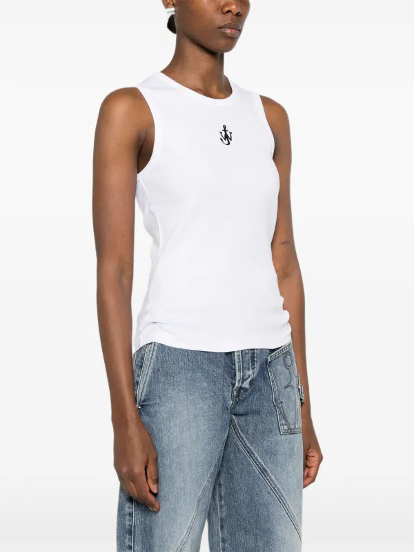 JW Anderson Anchor-embroidered Tank Top | White | FARFETCH CH