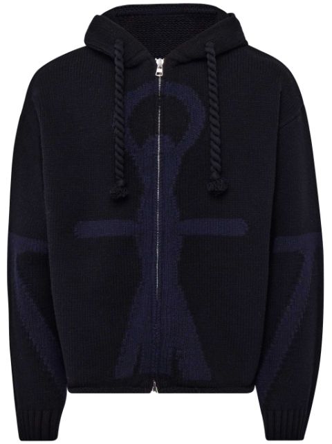 JW Anderson Anchor logo zip hoodie Men