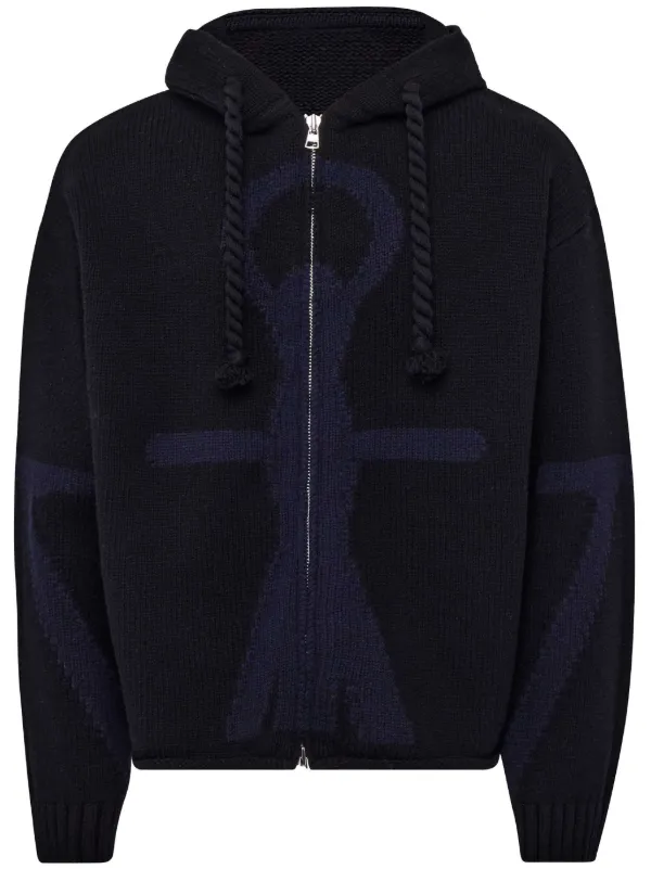 JW Anderson Anchor ジップアップ パーカー | ブラック