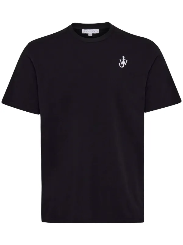 JW Anderson アンカーエンブロイダリー Tシャツ | ブラック | FARFETCH JP