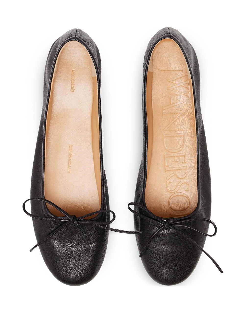 JW Anderson round-toe leather ballerina shoes Black