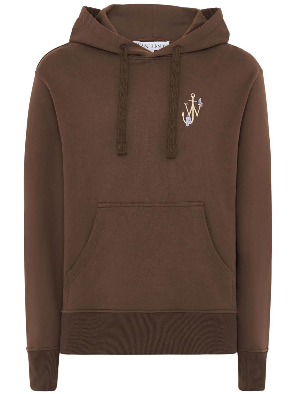 JW Anderson embroidered cotton hoodie - Brown