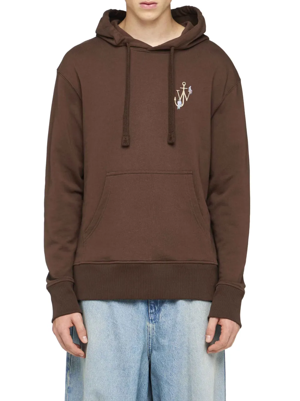JW Anderson Hoodie met borduurwerk Bruin