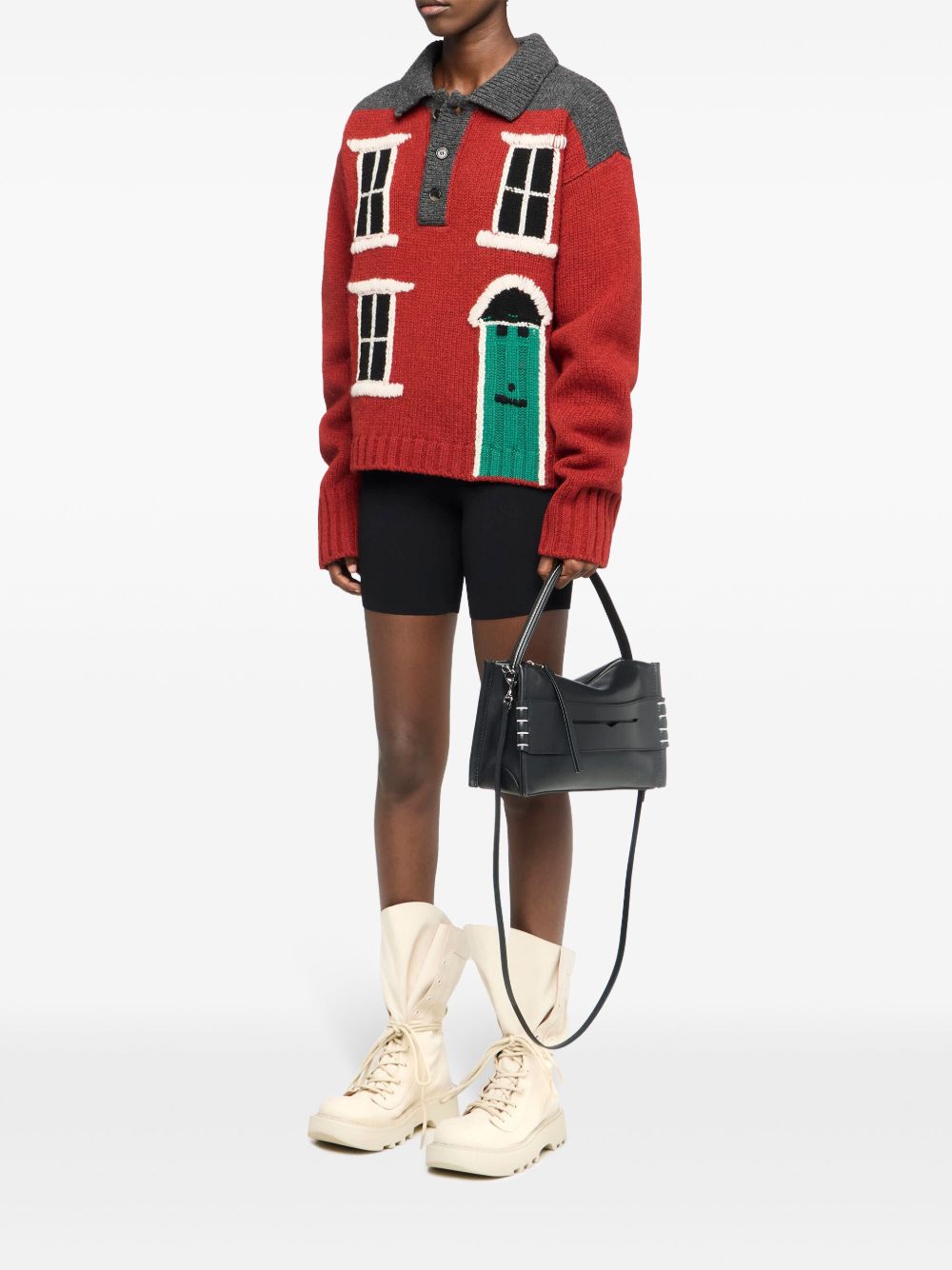 JW Anderson house-intarsia polo jumper Women