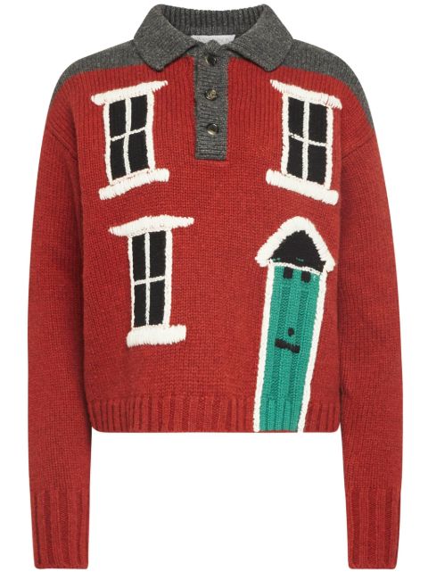 JW Anderson house-intarsia polo jumper Women