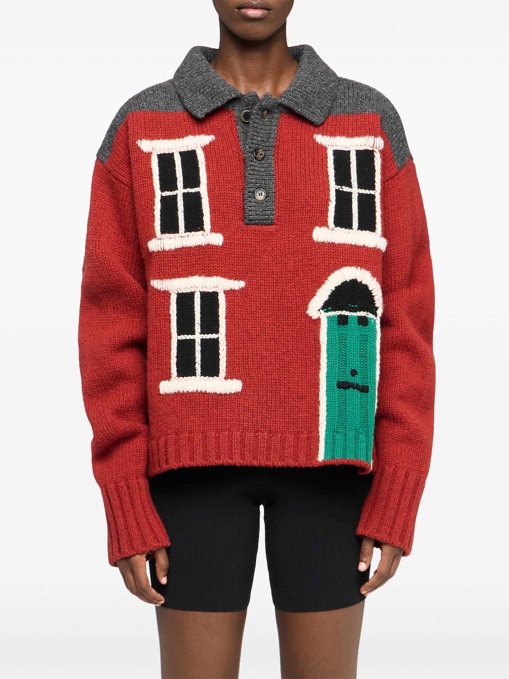 JW Anderson house-intarsia polo jumper Women