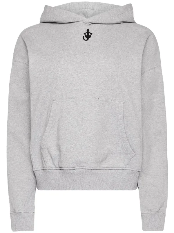 JW Anderson Anchor-embroidered Hoodie in Grey