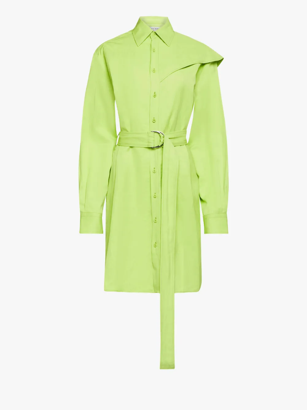 Jw Anderson Cape Shoulder Shirt Dress In Green