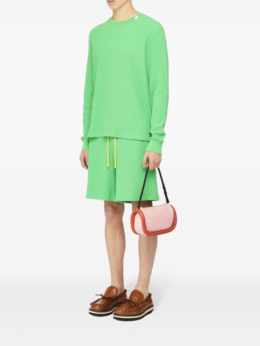 JW Anderson Katoenen trui met wafelpatroon - Groen