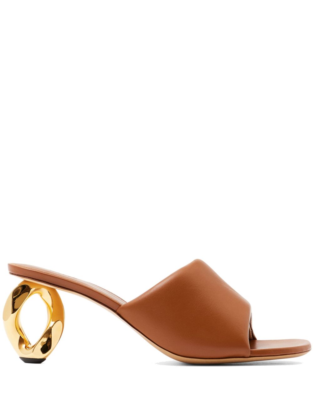 JW Anderson 80mm chain-heel leather mules - Brown