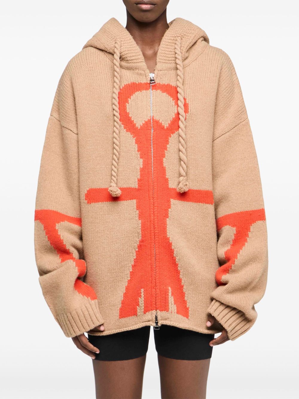 JW Anderson anchor logo knit hoodie Women