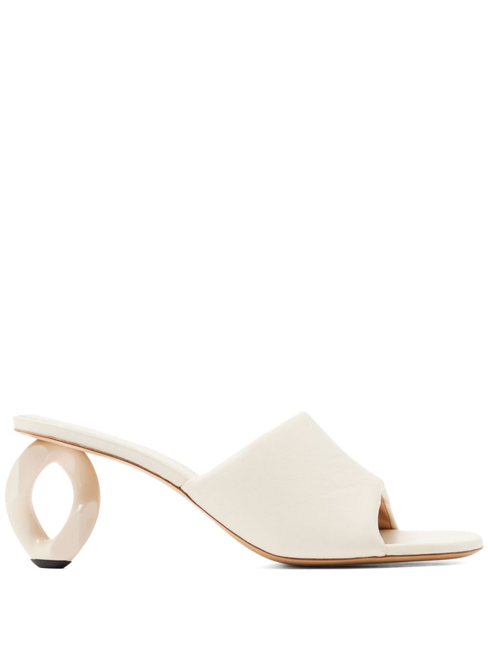 JW Anderson 80mm chain-heel leather mules - White