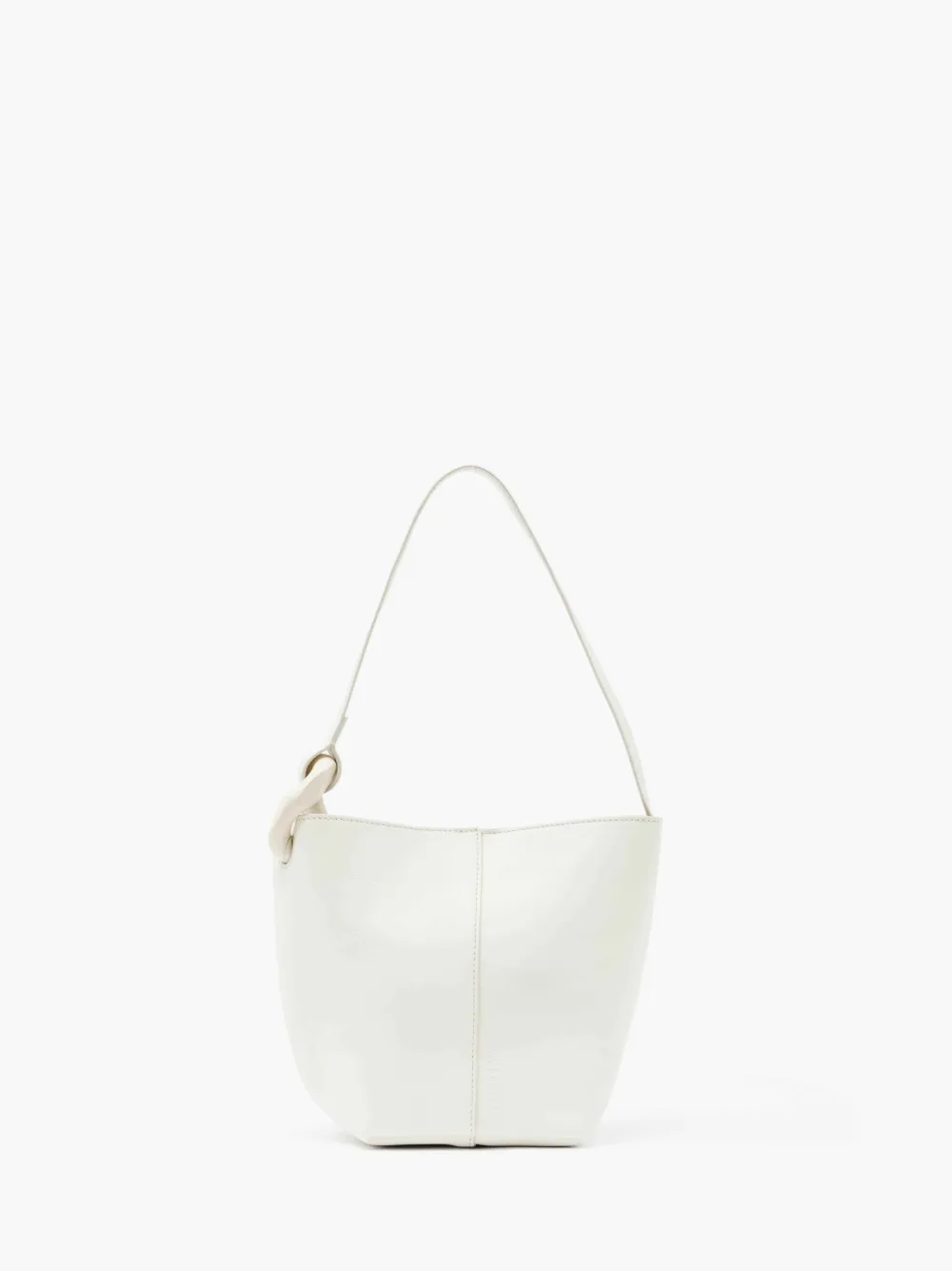Shop Jw Anderson Small Jwa Corner Bucket - Leather Bucket Bag In White