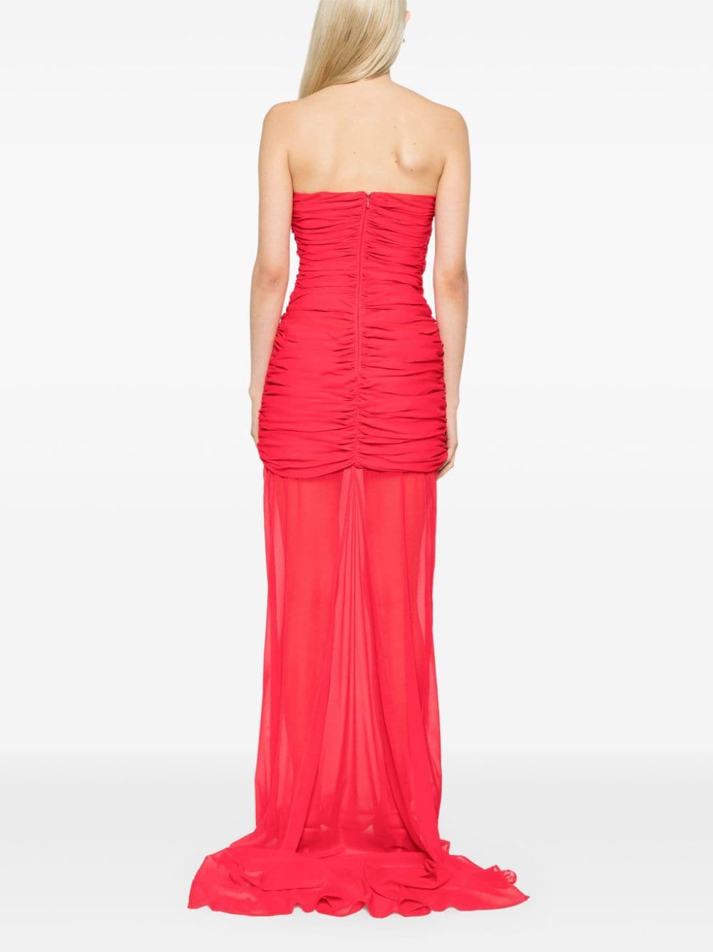 Shop Giuseppe Di Morabito Ruched Gown In 红色