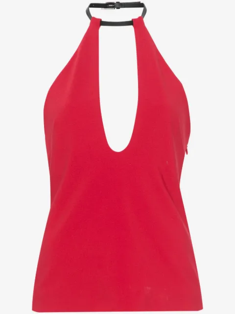 The Attico buckle-fastening halterneck blouse