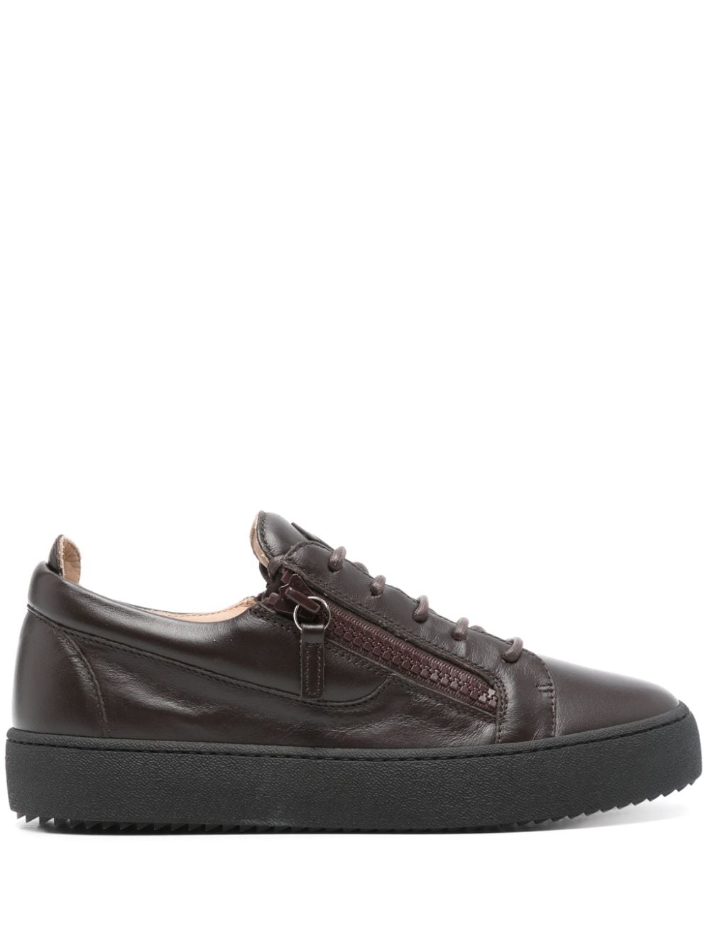 Giuseppe Zanotti leather trainers Brown