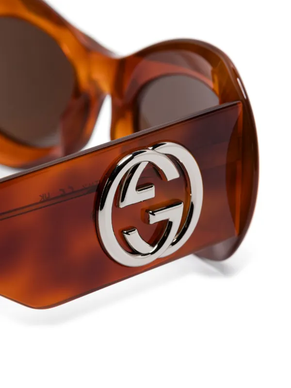Gucci Eyewear オーバルフレーム サングラス | ブラウン