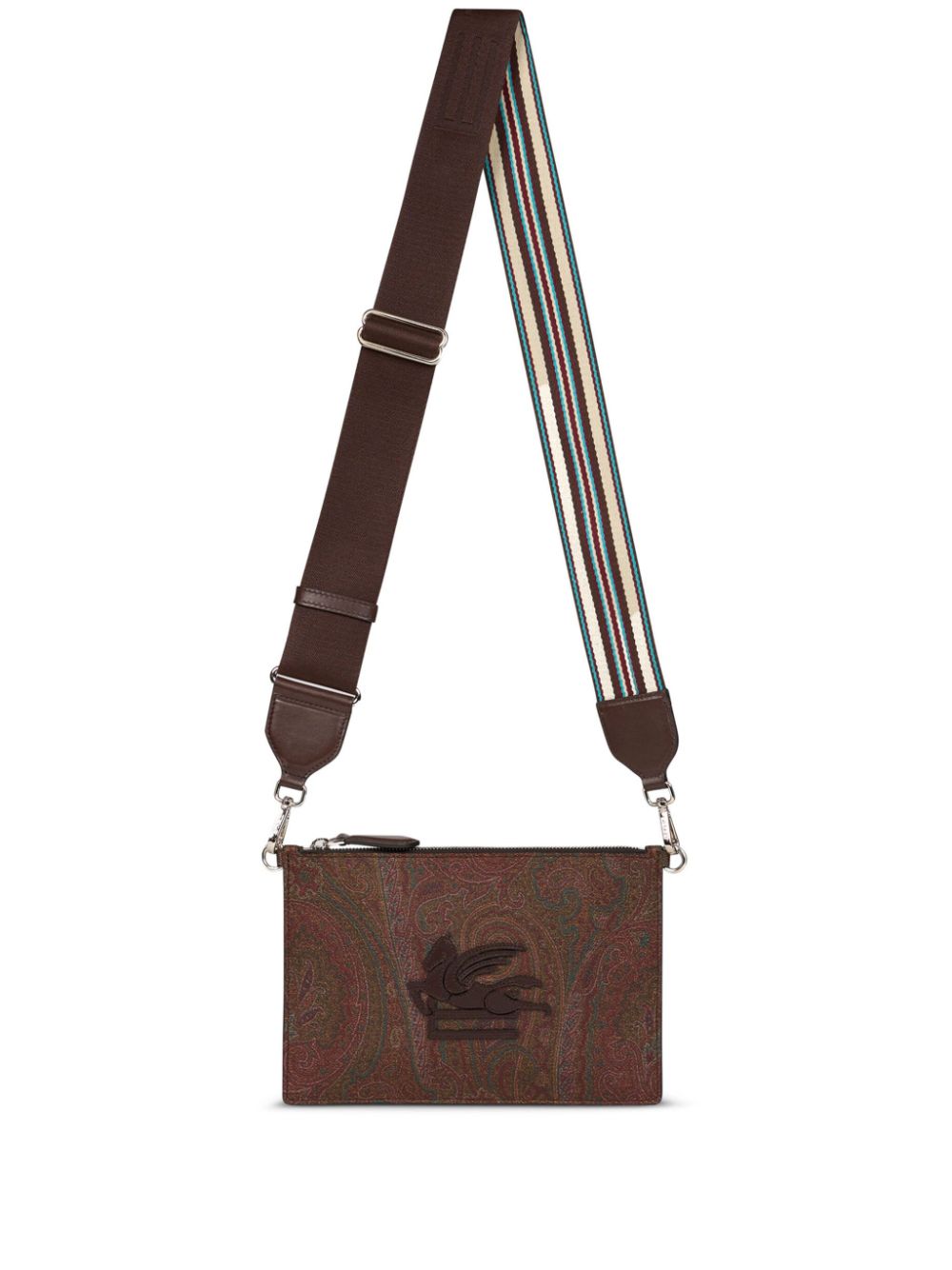 ETRO sac porté épaule à motif Pegaso - Marron