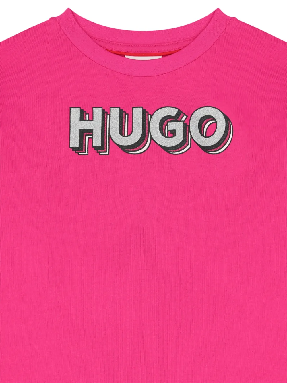 HUGO KIDS T-shirt met logoprint Roze