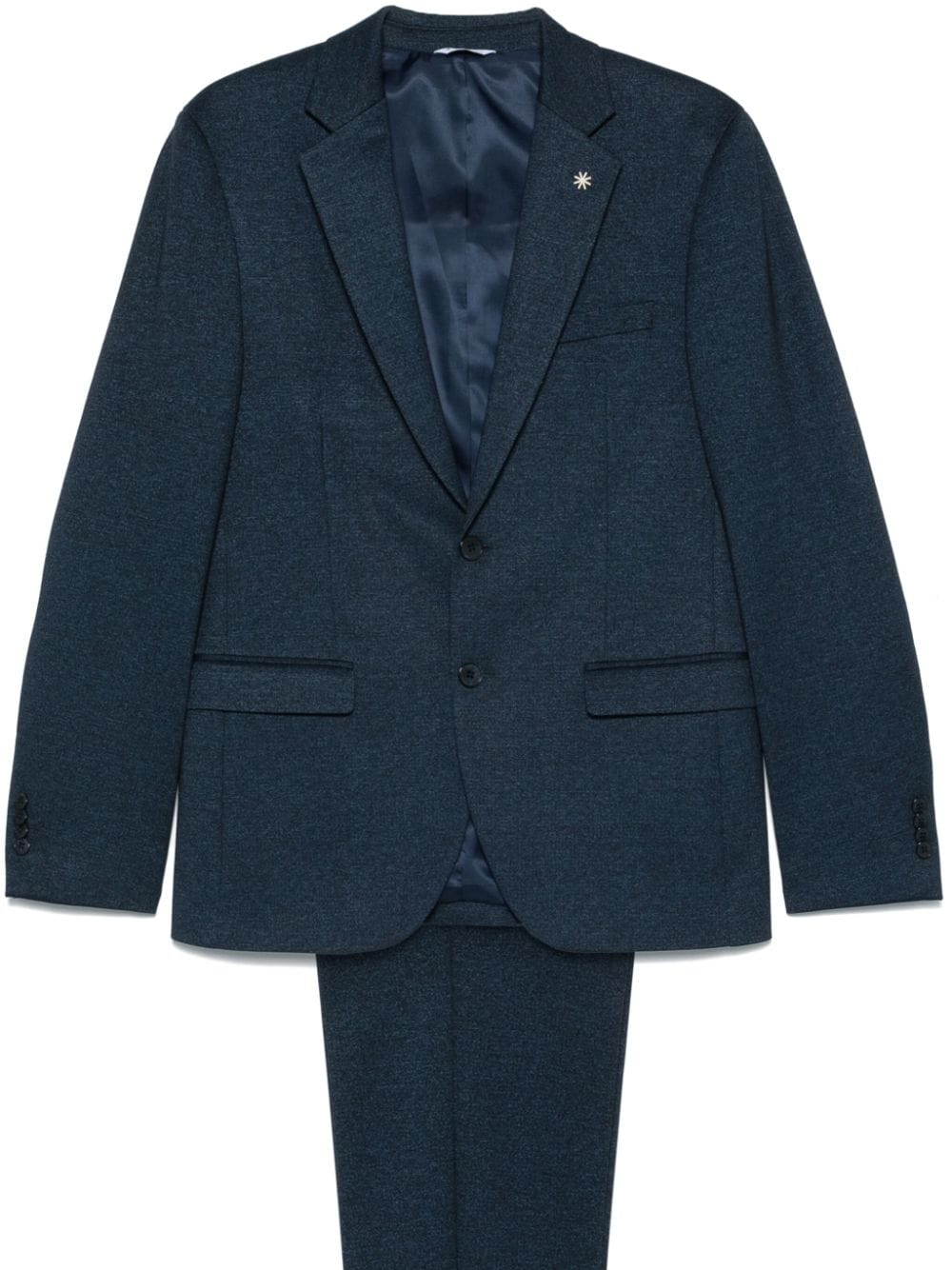 Shop Manuel Ritz Mélange-effect Suit In Blue