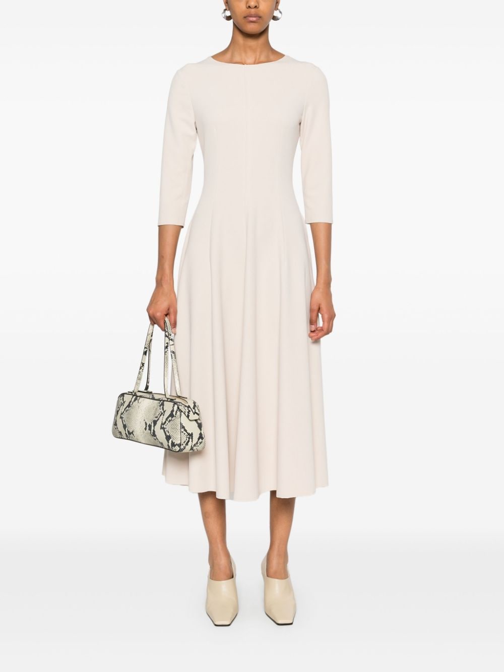 Blanca Vita crepe-texture midi dress - Beige