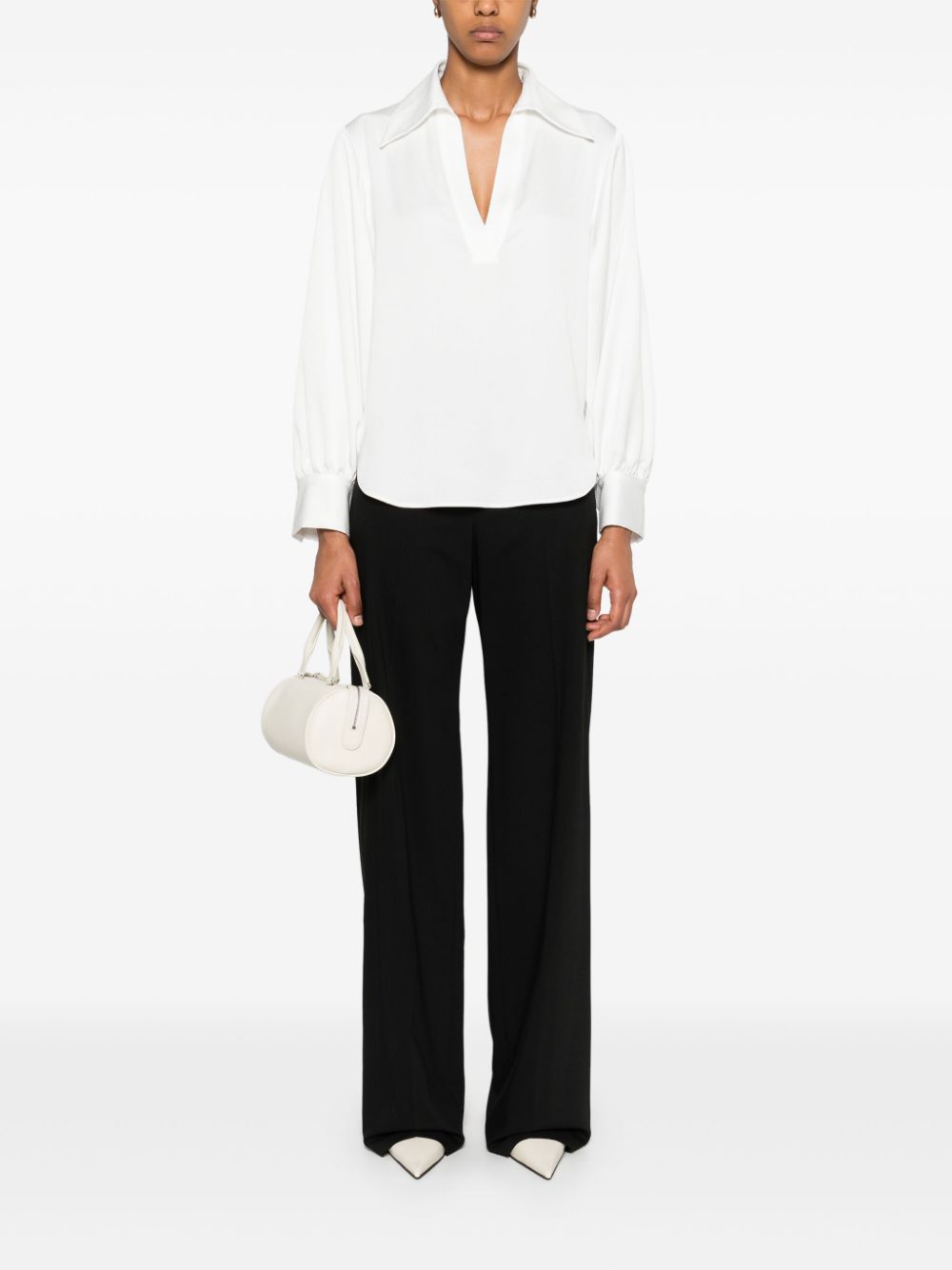 Blanca Vita seersucker-texture blouse - Wit