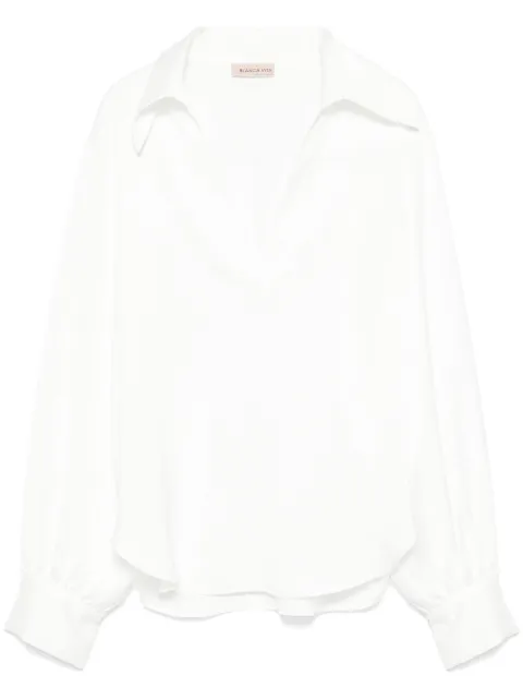 Blanca Vita blusa texturizada de tejido seersucker