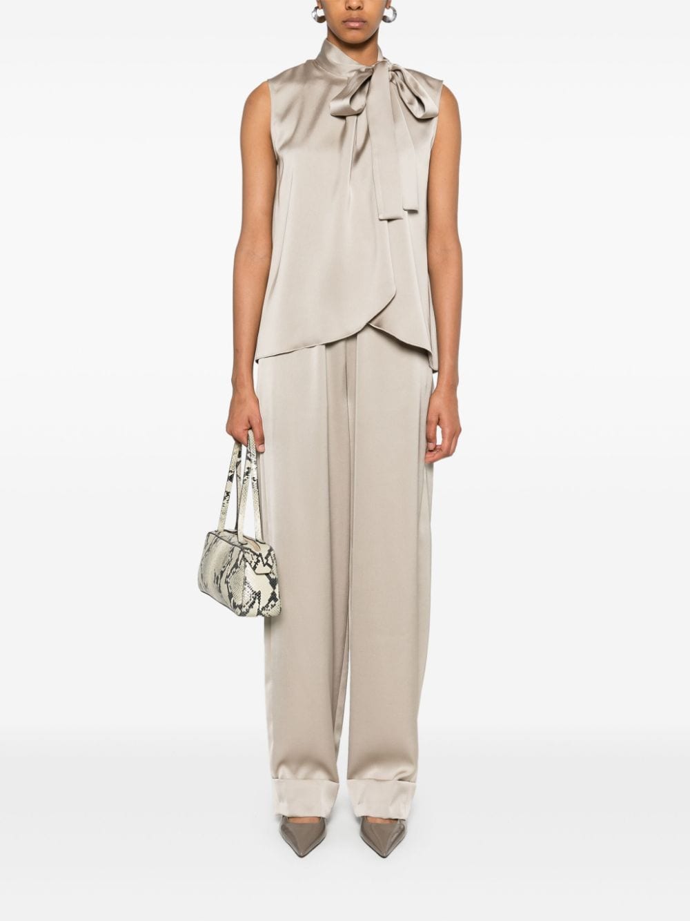 Blanca Vita satin trousers - Beige