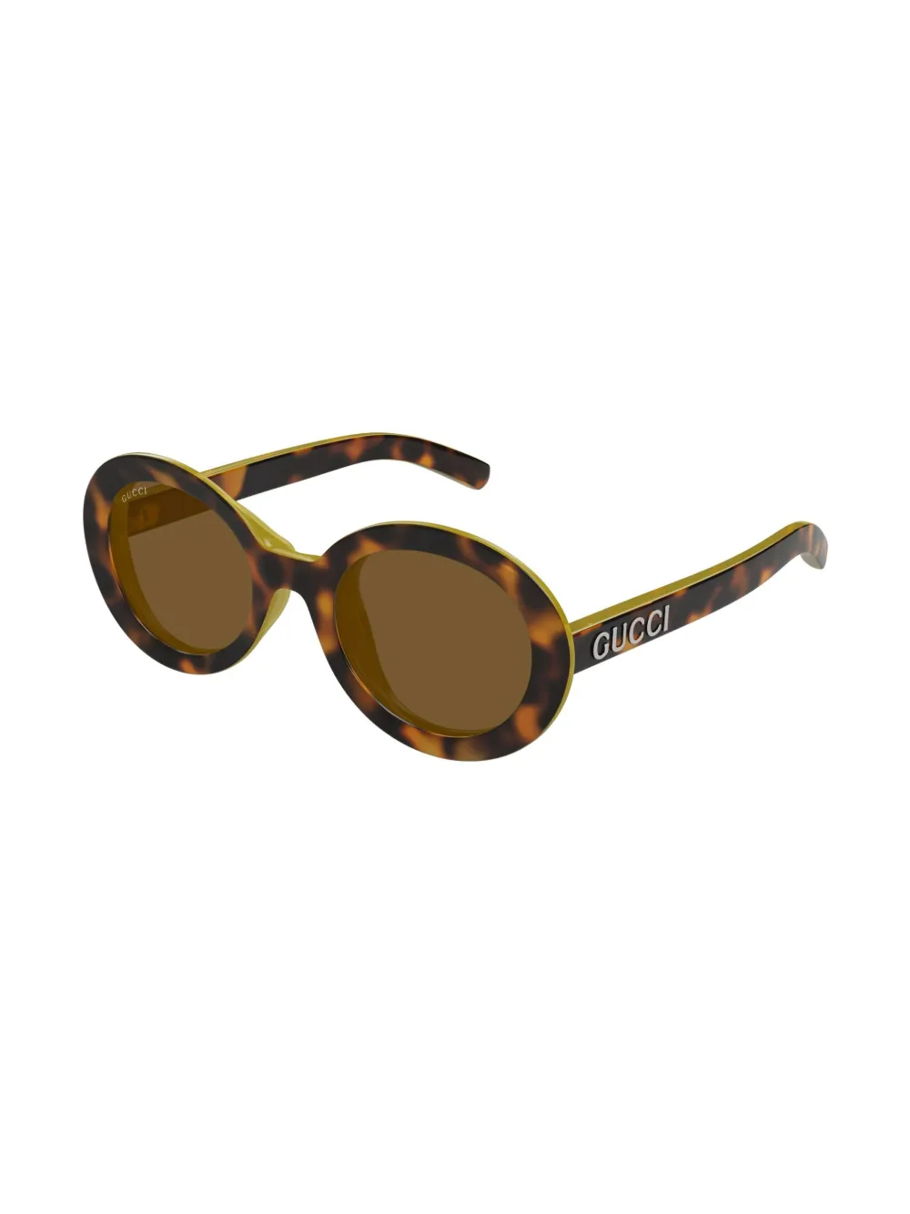 Gucci Eyewear Zonnebril met logoprint - Bruin