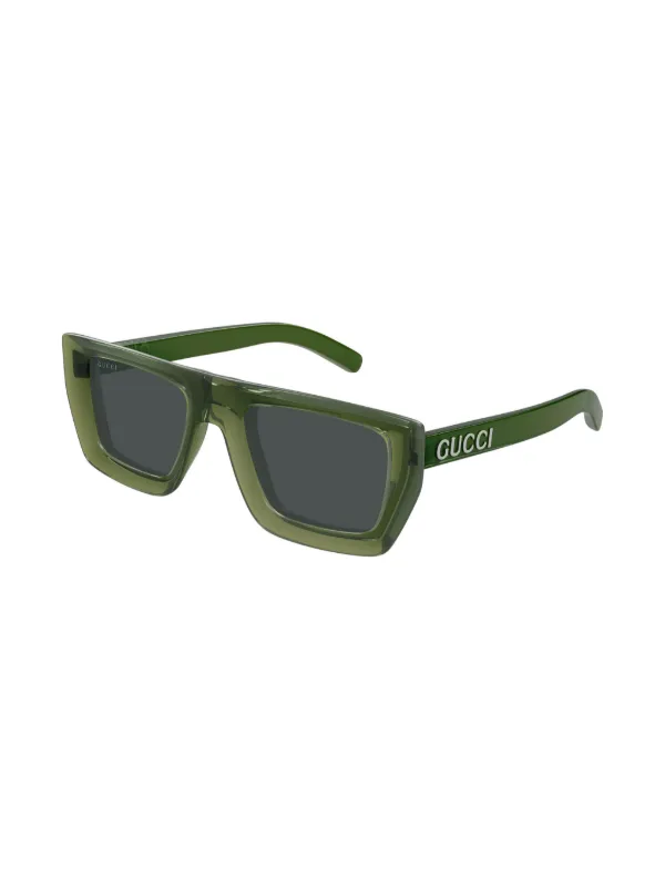 Gucci Eyewear Transparent Square Sunglasses | Green | FARFETCH JO
