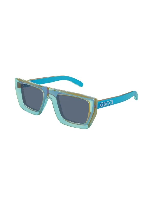 Gucci Eyewear スクエアフレーム サングラス | ブルー | FARFETCH JP